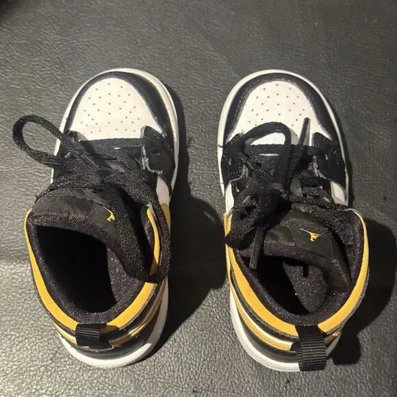 Air Jordan 1 Mid TD 'Black Gold' Size 7C 640735-177 with box - Picture 6 of 11